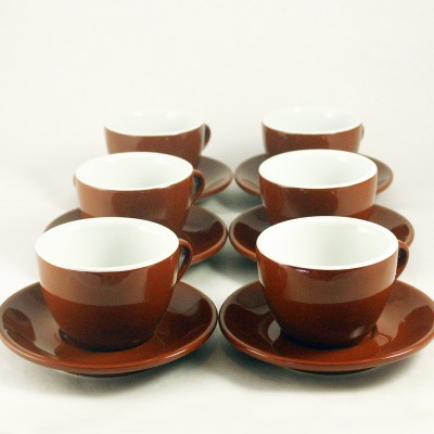 Italian Brown Cappuccino Cups Set 6 made in italy just like nuova point