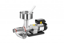 Electric tomato squeezer for family and small community demands size n° 3



•Tinned cast iron body and auger

•Stainless steel hopper and collector

•Stainless steel filter

•220-240 Volt – 50 Hz single-phase asynchronous motor (motors with other voltages, frequencies and different power are available on request)

•Easily disassembled for quick and easy cleaning 

•Optional meat mincer body

•MODEL ALSO AVAILABLE WITH MOPLEN HOPPER AND COLLECTOR

 • Weight: 9,0 kg
• Dimensions: 33x53x23 cm
• Motor power: 300 w
• Worm revolutions per minute: 160 r.p.m.