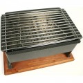 8 5 8 Inch by  14 .25 Inch Table Side Barbecue with Wood Base