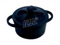 Mini Cocotte round with lid made in Italy black