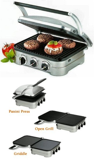 Cuisinart GR-11 Stainless Steel Griddler Grill & Panini Press 