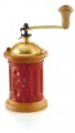 Manual coffee grinder Red in beechwood and steel  made in Italy by Tre Spade