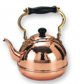 Decor Copper Hammered Teakettle with Black Wood Handle 