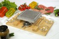 Ilsa Convivio square  Volcanic Cooking Stone set With Stand and natural wooden tray